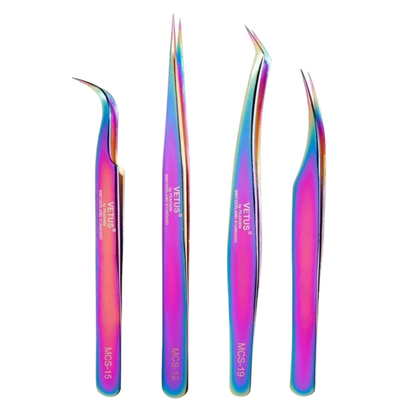 Vetus Rainbow Tweezers (Set of 4)