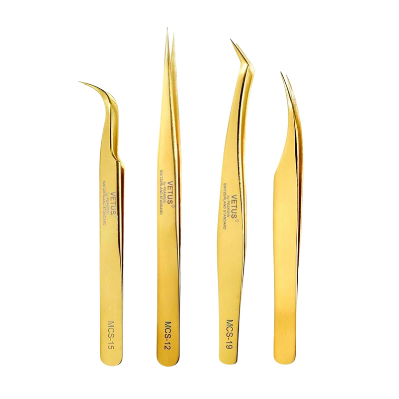 Vetus Gold Tweezers (Set of 4)